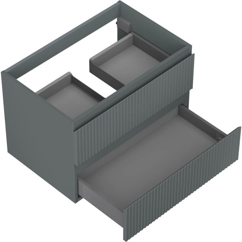 Mexen Rivel шкаф за баня под мивка 70 см, 2 чекмеджета, набразден, графит мат - 91A20-07047-2-BFF66