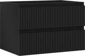 Mexen Rivel баня шкаф под мивка 70 см, 2 чекмеджета, оребрен , черен мат - 91A20-07047-2-BFF71