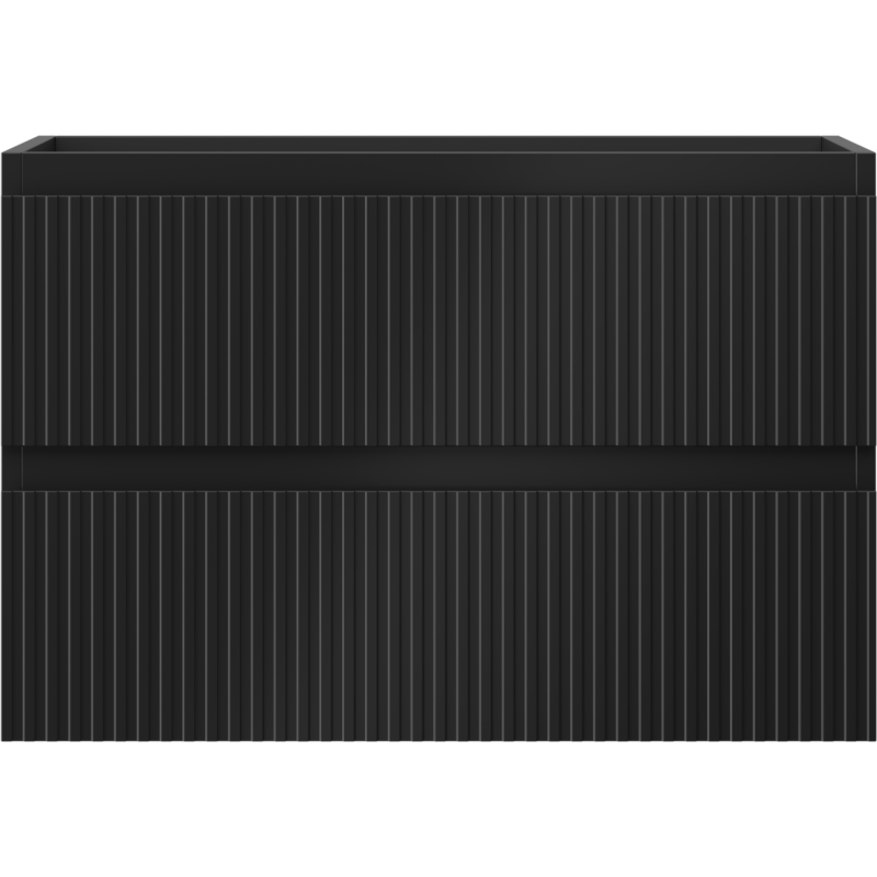 Mexen Rivel баня шкаф под мивка 70 см, 2 чекмеджета, оребрен , черен мат - 91A20-07047-2-BFF71