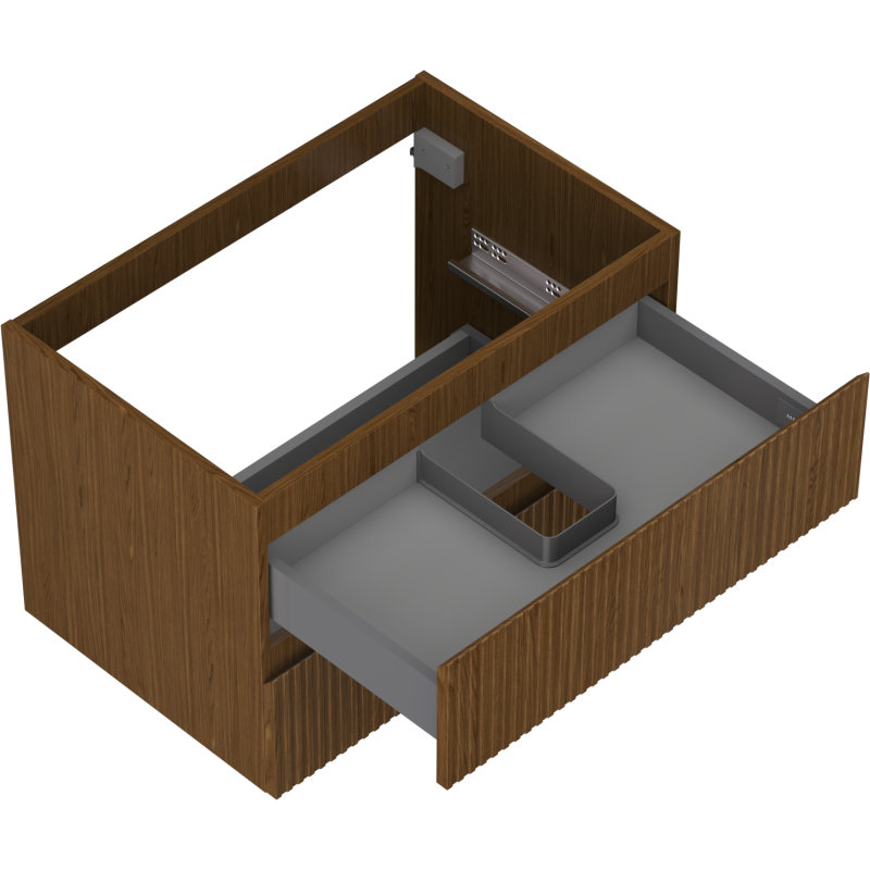 Mexen Rivel шкаф за баня под мивка 70 см, 2 чекмеджета, релефни, орех - 91A20-07047-2-BFF86