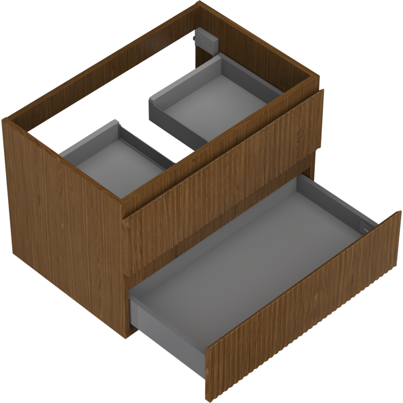 Mexen Rivel шкаф за баня под мивка 70 см, 2 чекмеджета, релефни, орех - 91A20-07047-2-BFF86