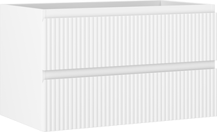 Mexen Rivel шкаф за баня за мивка 80 cm, 2 чекмеджета, оребрен, бял мат - 91A20-08047-2-BFF01