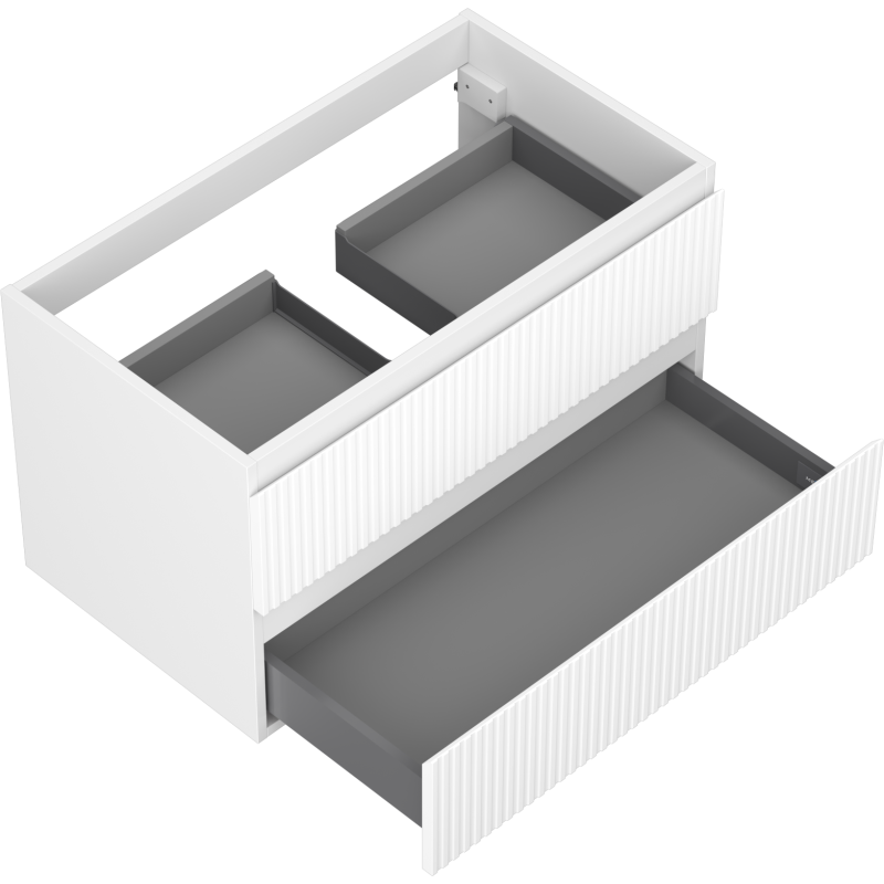 Mexen Rivel бански шкаф под мивка 80 см, 2 чекмеджета, рифелован, бял мат - 91A20-08047-2-BFF01