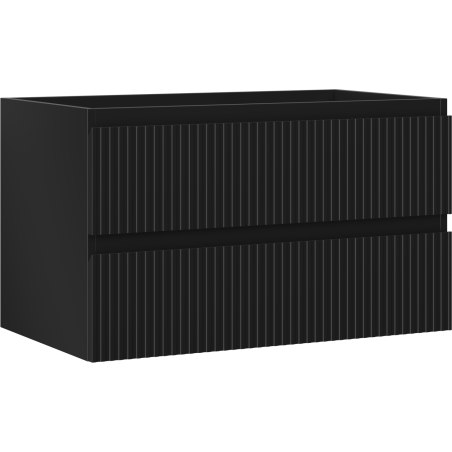 Mexen Rivel шкаф за баня под умивалник 80 см, 2 чекмеджета, деликатно оформен, черен мат - 91A20-08047-2-BFF71