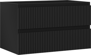 Mexen Rivel шкаф за баня под умивалник 80 см, 2 чекмеджета, деликатно оформен, черен мат - 91A20-08047-2-BFF71