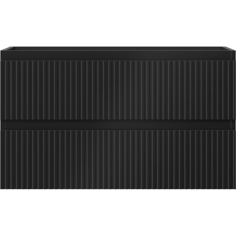 Mexen Rivel шкаф за баня под умивалник 80 см, 2 чекмеджета, деликатно оформен, черен мат - 91A20-08047-2-BFF71