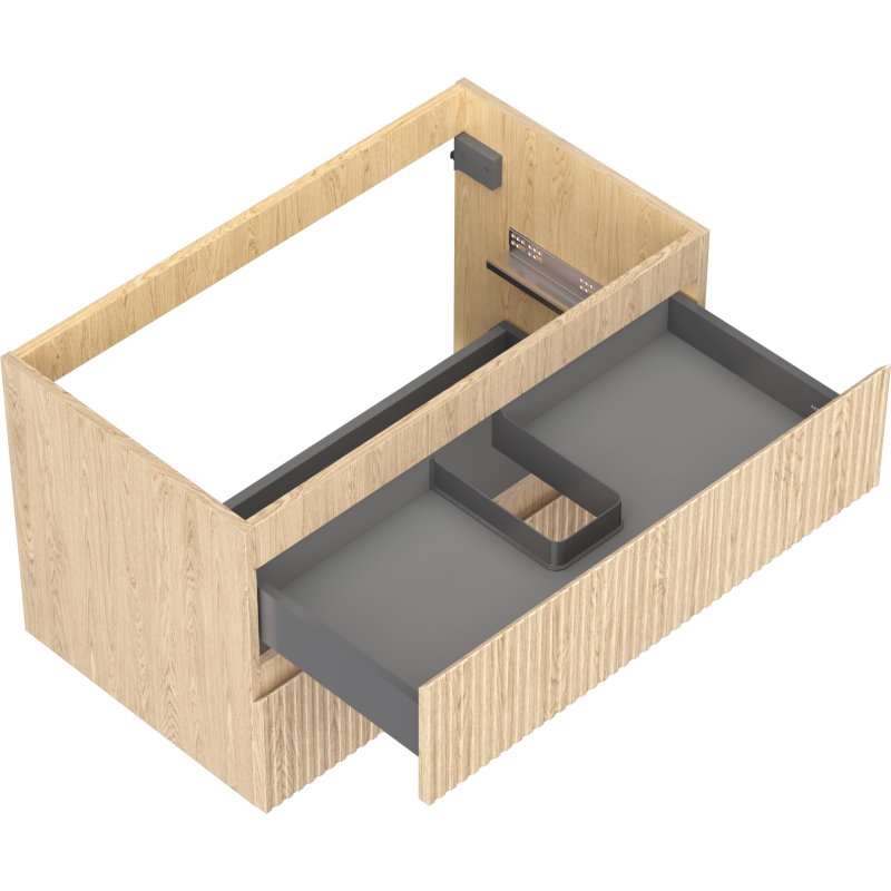 Mexen Rivel шкаф за баня под мивка 80 см, 2 чекмеджета, рифелована, дъб - 91A20-08047-2-BFF81