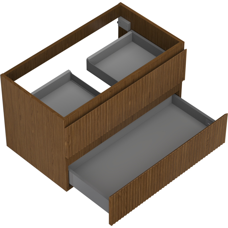 Mexen Rivel шкаф за баня под умивалник 80 см, 2 чекмеджета, орех - 91A20-08047-2-BFF86