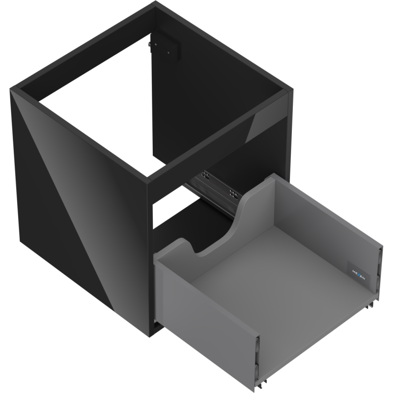 Mexen Box-A корпус шкаф под умивалник 45 см, 1 чекмедже, черен гланц - 91AX0-0450-470-1-70