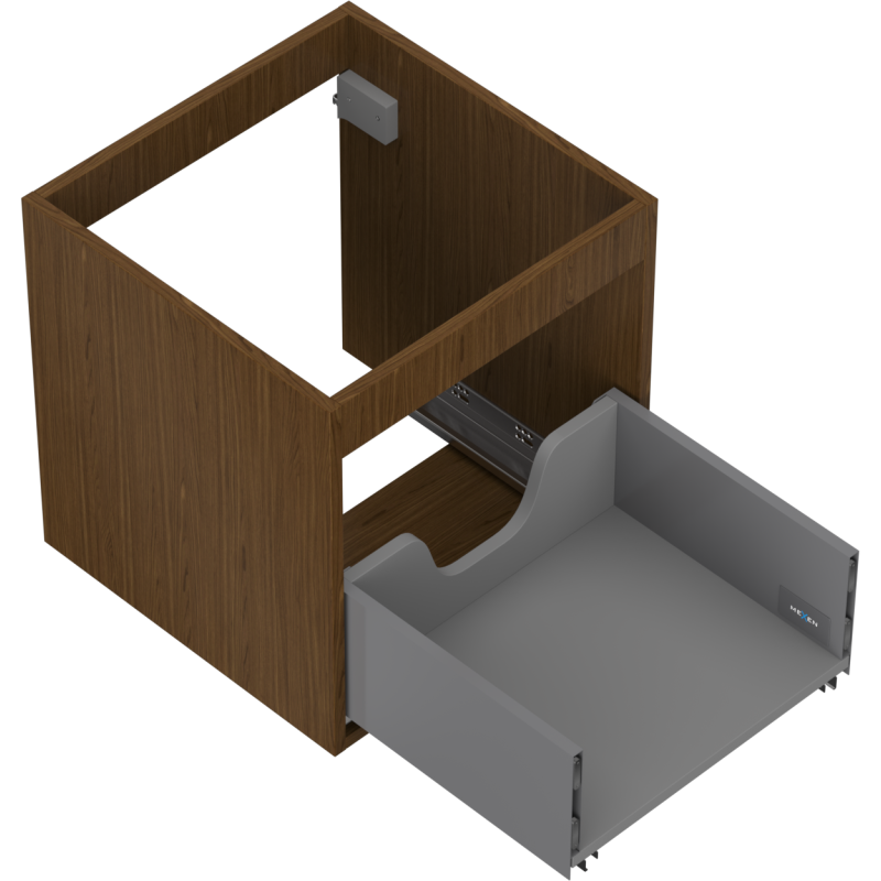 Mexen Box-A корпус за шкаф под мивка 45 см, 1 чекмедже, орех - 91AX0-0450-470-1-86