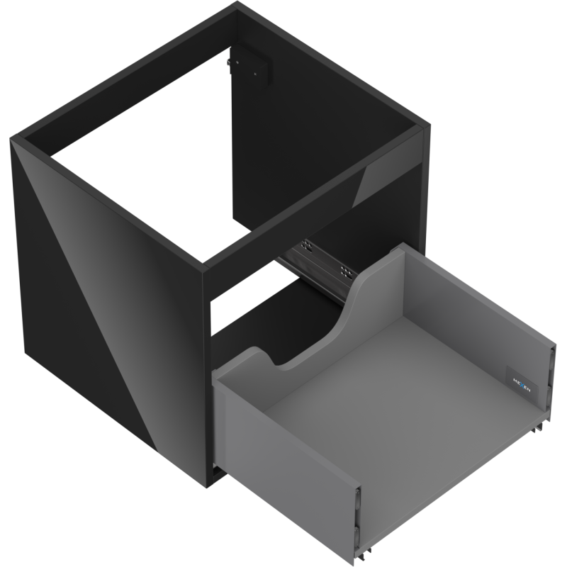 Mexen Box-A корпус на шкафче за мивка 50 см, 1 чекмедже, черен гланц