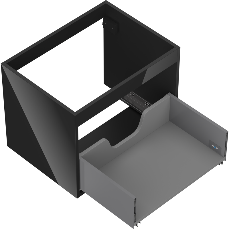 Mexen Box-A Корпус за шкаф под умивалник 60 см, 1 чекмедже, черен гланц