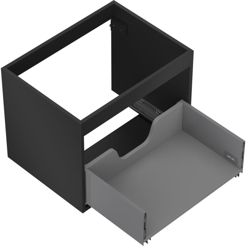 Mexen Box-A корпус на шкаф под мивка 60 см, 1 чекмедже, черен мат - 91AX0-0600-470-1-71