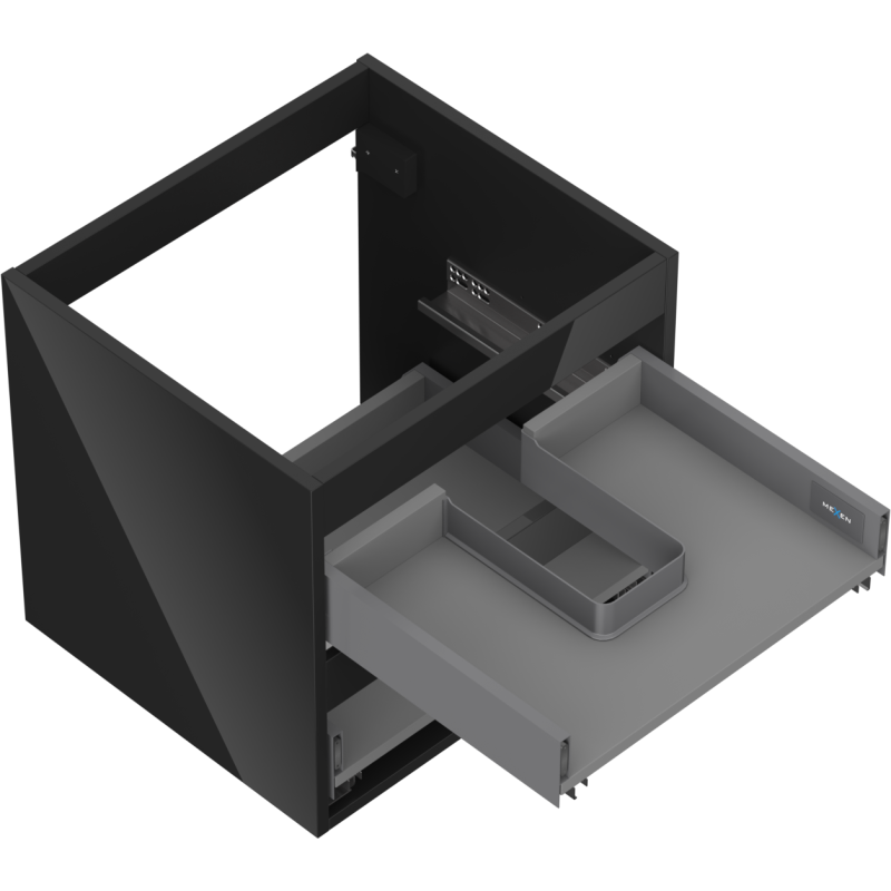 Mexen Box-A корпус на шкаф под умивалник 50 см, 2 чекмеджета, черен гланц