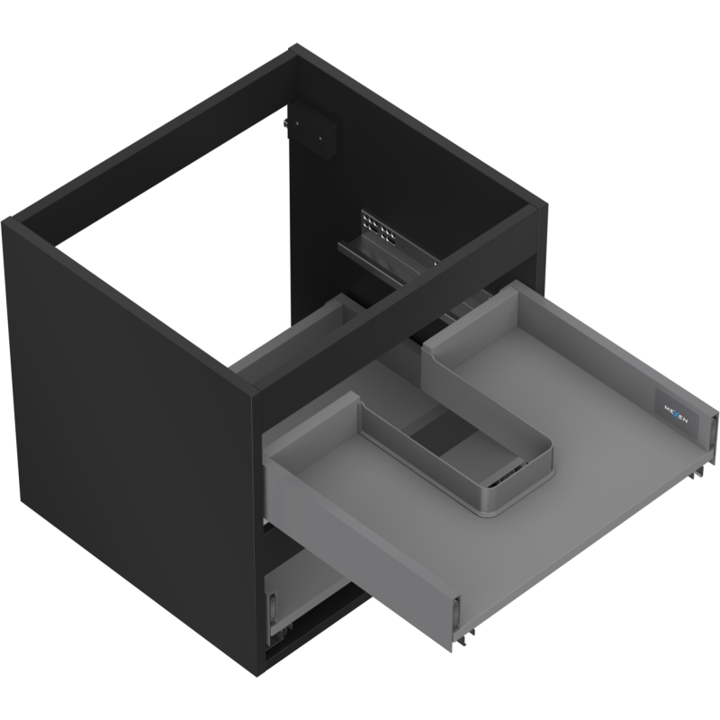 Mexen Box-A корпус на шкаф под умивалник 50 см, 2 чекмеджета, черен мат - 91AX0-0500-470-2-71