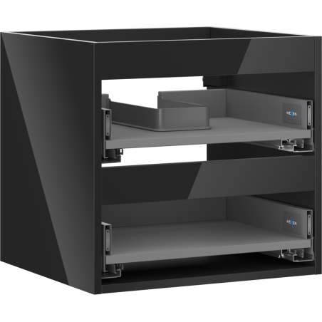 Mexen Box-A корпус на шкаф под умивалник 50 см, 2 чекмеджета, черен гланц