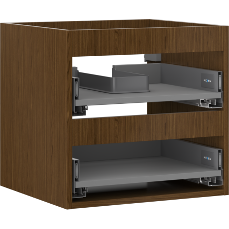 Кутия Mexen Box-A корпус за шкаф под умивалник 50 см, 2 чекмеджета, орех - 91AX0-0500-470-2-86