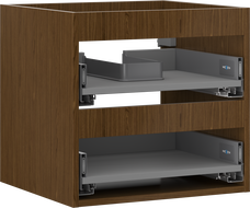 Кутия Mexen Box-A корпус за шкаф под умивалник 50 см, 2 чекмеджета, орех - 91AX0-0500-470-2-86