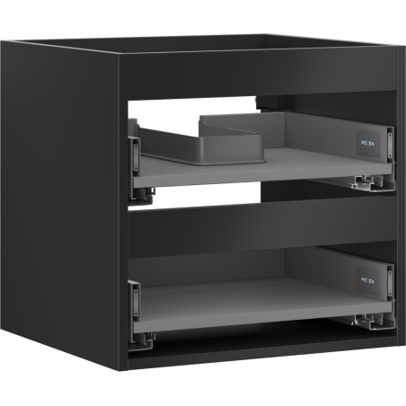 Mexen Box-A корпус на шкаф под умивалник 50 см, 2 чекмеджета, черен мат - 91AX0-0500-470-2-71