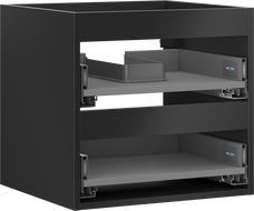 Mexen Box-A корпус на шкаф под умивалник 50 см, 2 чекмеджета, черен мат - 91AX0-0500-470-2-71