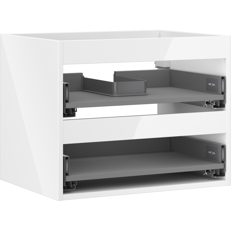 Mexen Box-A корпус за шкаф под умивалник 60 см, 2 чекмеджета, бял гланц