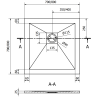 Mexen Stone+ композитен квадратен душ с размери 70 x 70 см, бял - 44107070