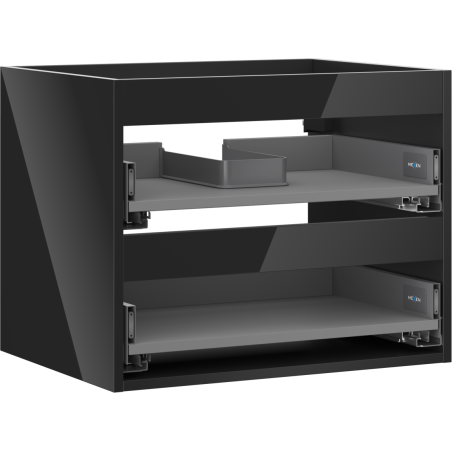 Mexen Box-A корпус шкаф за мивка 60 см, 2 чекмеджета, черен гланц - 91AX0-0600-470-2-70