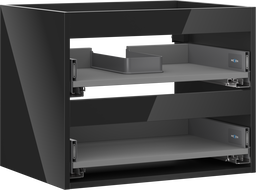 Mexen Box-A корпус шкаф за мивка 60 см, 2 чекмеджета, черен гланц - 91AX0-0600-470-2-70