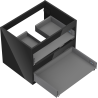 Кутия Mexen Box-A шкаф за мивка 60 см, 2 чекмеджета, черен гланц - 91AX0-0600-470-2-70