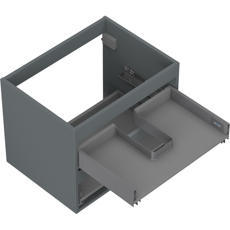 Mexen Box-A корпус на шкафче за мивка 60 см, 2 чекмеджета, мат графит - 91AX0-0600-470-2-66