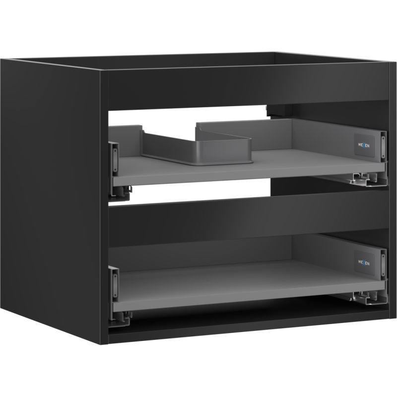 Mexen Box-A корпус на шкаф под мивка 60 см, 2 чекмеджета, черен мат - 91AX0-0600-470-2-71