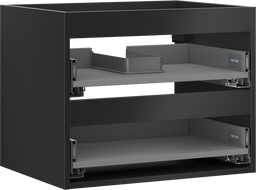 Кутия на Mexen Box-A, корпус за шкаф под умивалник 60 см, 2 чекмеджета, черен мат - 91AX0-0600-470-2-71