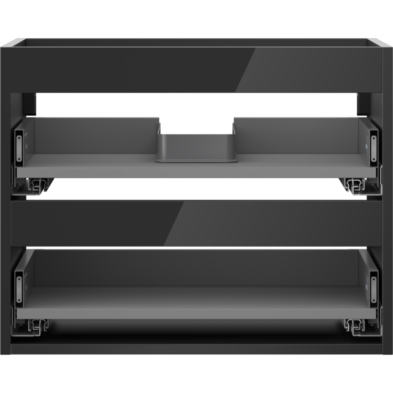 Mexen Box-A корпус шкаф за мивка 60 см, 2 чекмеджета, черен гланц - 91AX0-0600-470-2-70