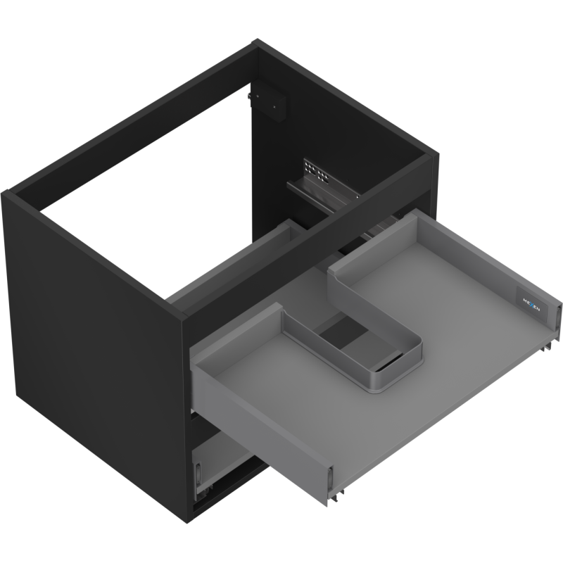 Mexen Box-A корпус на шкаф под мивка 60 см, 2 чекмеджета, черен мат - 91AX0-0600-470-2-71