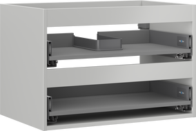 Корпус на шкаф Mexen Box-A за мивка 70 см, 2 чекмеджета, сив мат - 91AX0-0700-470-2-62