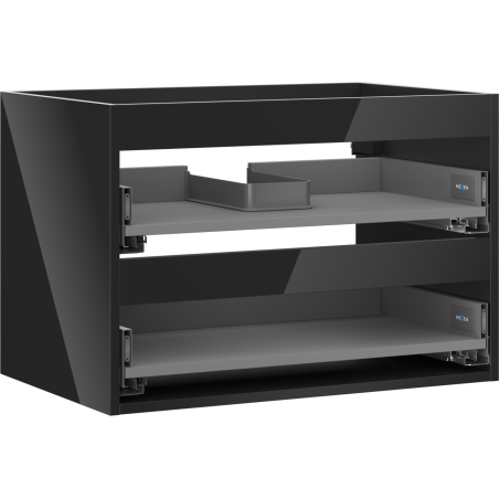 Mexen Box-A шкаф за мивка 70 см, 2 чекмеджета, черен гланц - 91AX0-0700-470-2-70