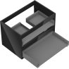 Корпус за шкаф под мивка Mexen Box-A 70 cm, 2 чекмеджета, черен гланц - 91AX0-0700-470-2-70