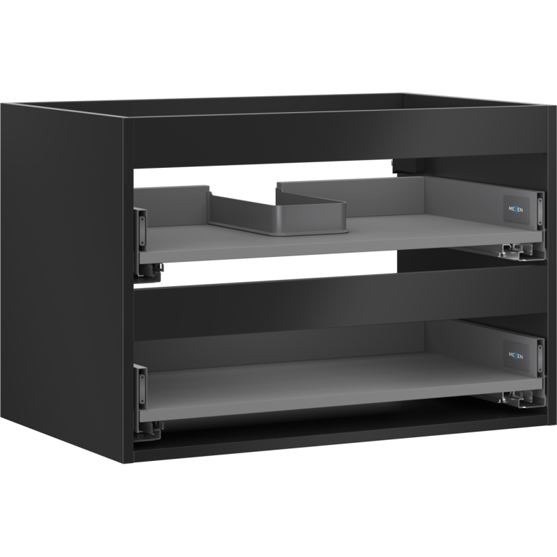 Mexen Box-A корпус на шкафче за мивка 70 см, 2 чекмеджета, черен мат - 91AX0-0700-470-2-71