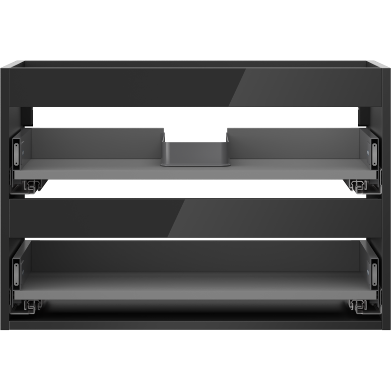 Mexen Box-A шкаф за мивка 70 см, 2 чекмеджета, черен гланц - 91AX0-0700-470-2-70