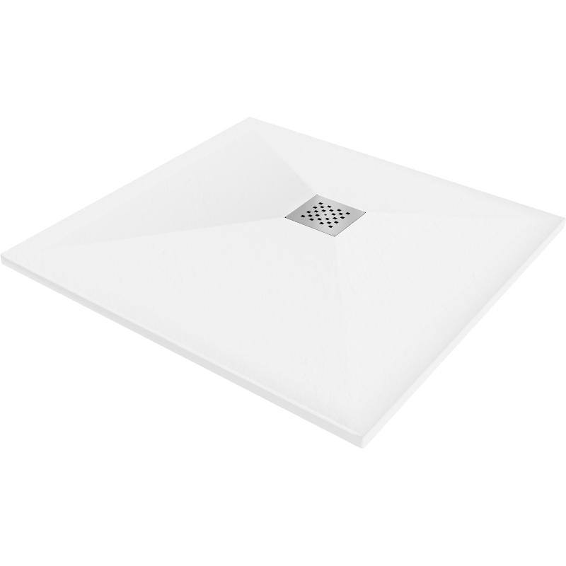 Mexen Stone+ композитен квадратен душ-корито 80 x 80 см, бял - 44108080