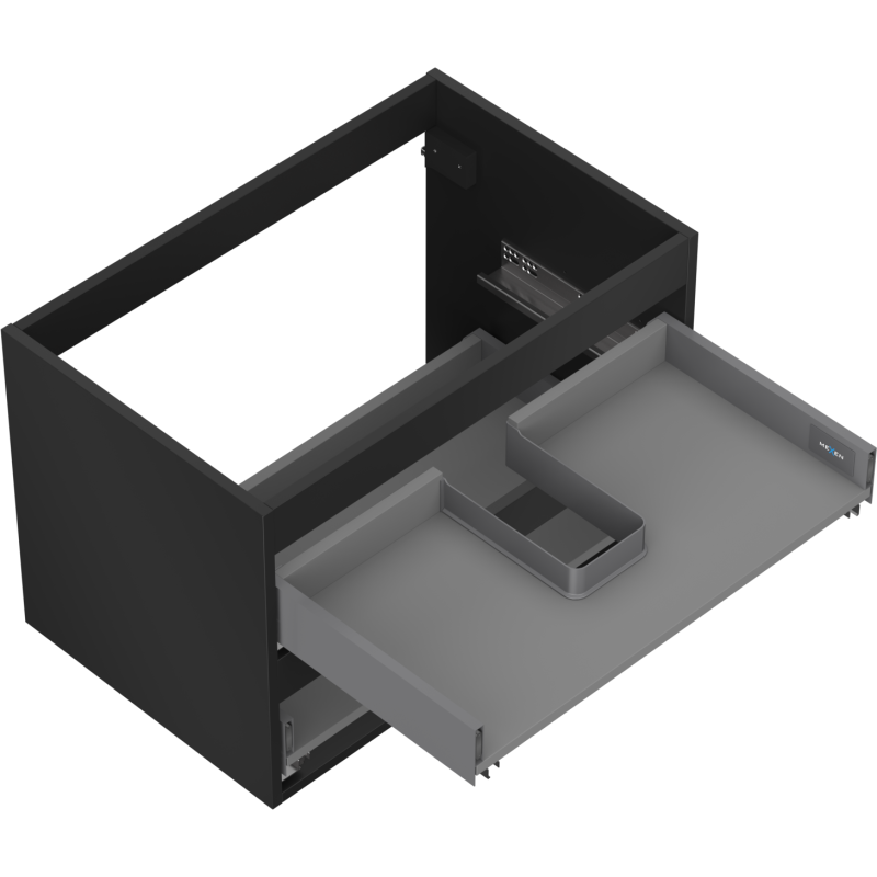 Mexen Box-A корпус за шкаф под мивка 70 см, 2 чекмеджета, черен мат