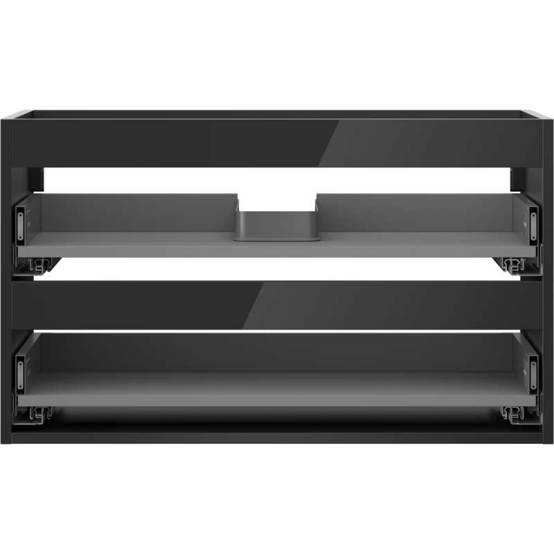 Mexen Box-A тяло на шкафче за мивка 80 см, 2 чекмеджета, черен блясък