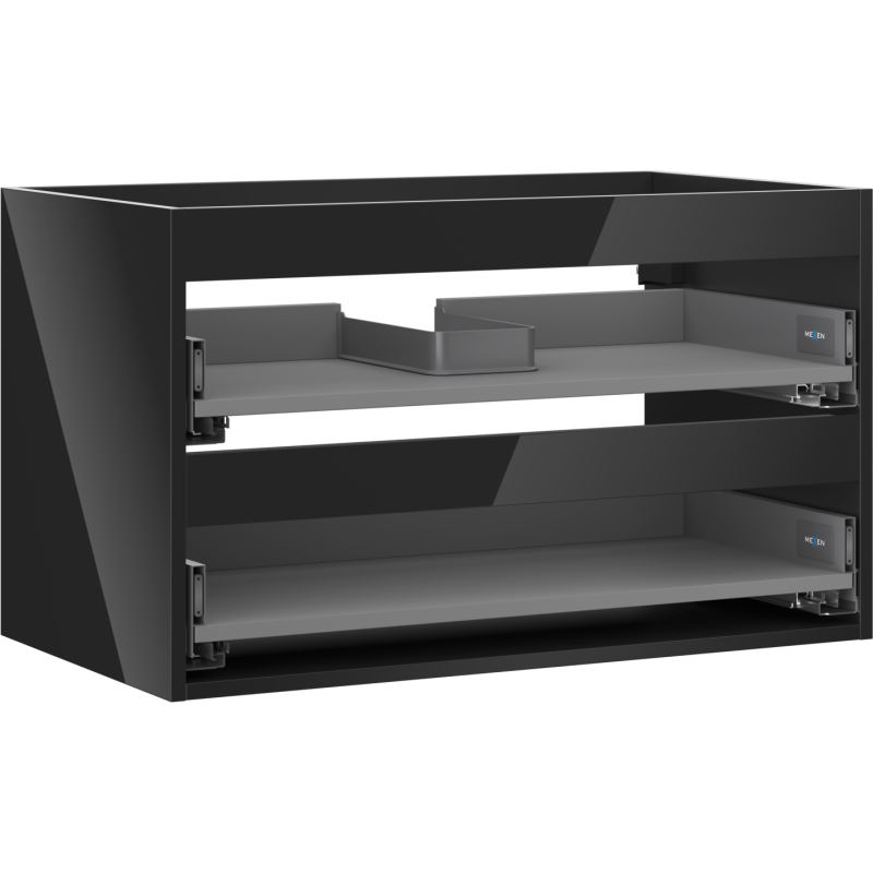 Mexen Box-A тяло на шкафче за мивка 80 см, 2 чекмеджета, черен блясък