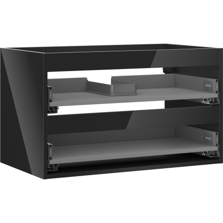 Mexen Box-A тяло на шкафче за мивка 80 см, 2 чекмеджета, черен блясък