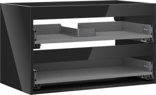 Mexen Box-A тяло на шкафче за мивка 80 см, 2 чекмеджета, черен блясък