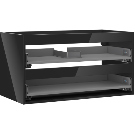 Mexen Box-A корпус на шкаф за мивка 90 см, 2 чекмеджета, черен гланц