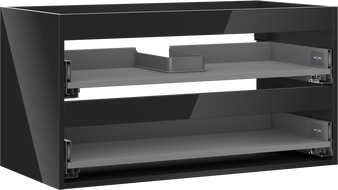 Mexen Box-A корпус на шкаф за мивка 90 см, 2 чекмеджета, черен гланц