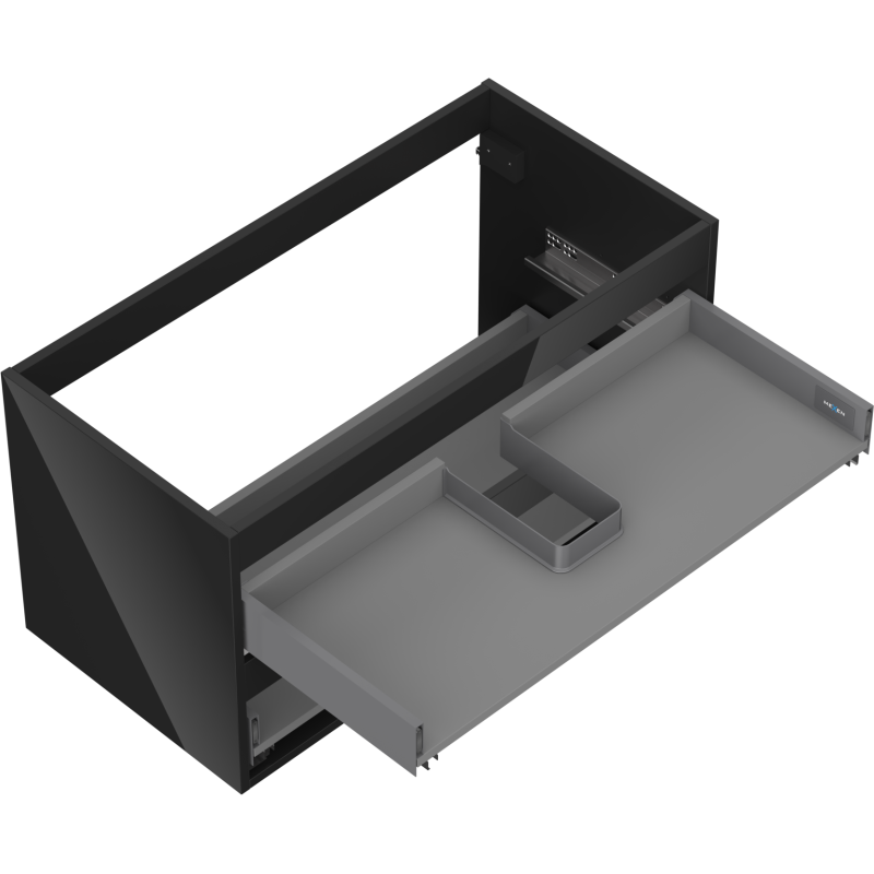 Mexen Box-A корпус на шкаф за мивка 90 см, 2 чекмеджета, черен гланц