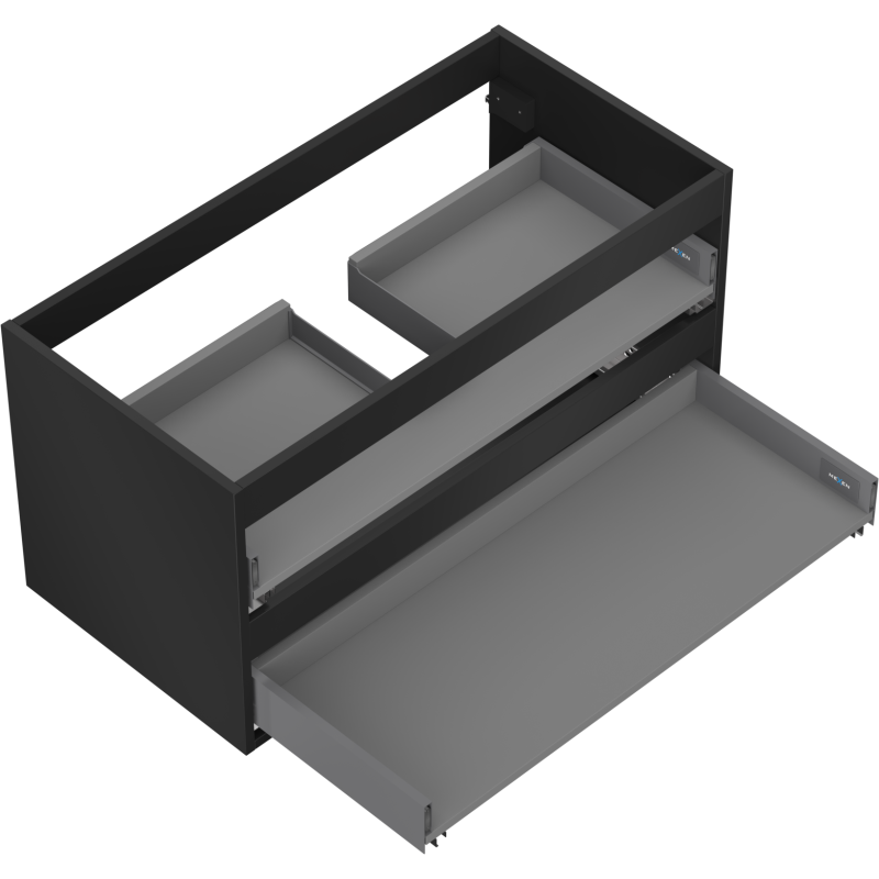 Mexen Box-A корпус на шкаф под мивка 90 см, 2 чекмеджета, черен мат - 91AX0-0900-470-2-71