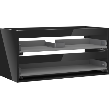 Корпус на шкафа под умивалник Mexen Box-A 100 см, 2 чекмеджета, черен блясък - 91AX0-1000-470-2-70
